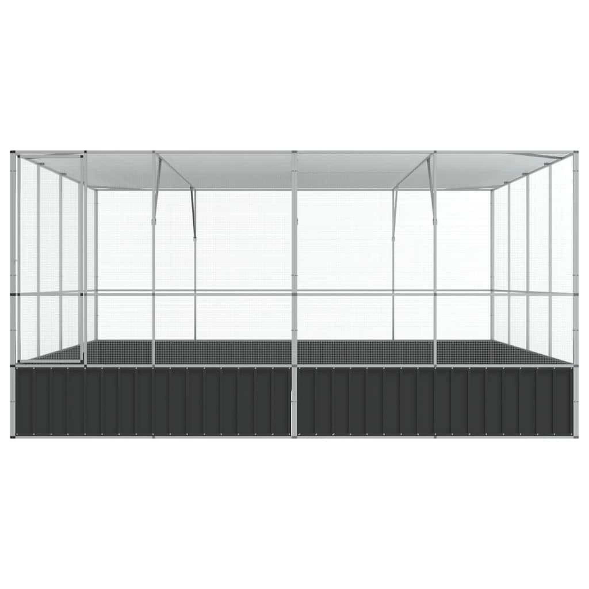 Voir la diapositive 4 : VIDAXL Voliere argente 418x414x212 cm acier
