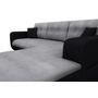 Voir la diapositive 5 : Canapé d'angle droit convertible CLELIA, 4 places, tissu microfibre gris PU blanc ou noir