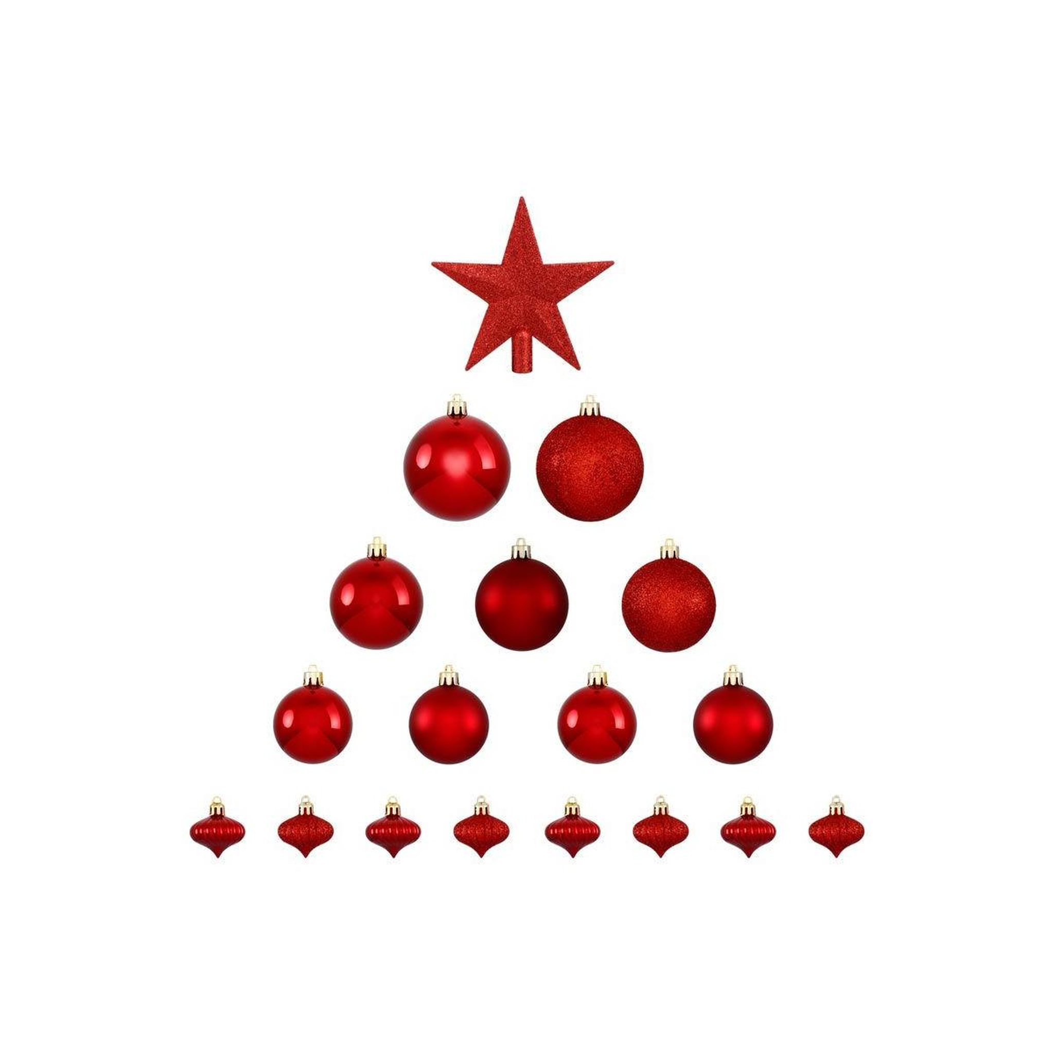Voir la diapositive 2 : FEERIC LIGHT & CHRISTMAS Kit 18 pièces déco de noël  colorama  23cm rouge