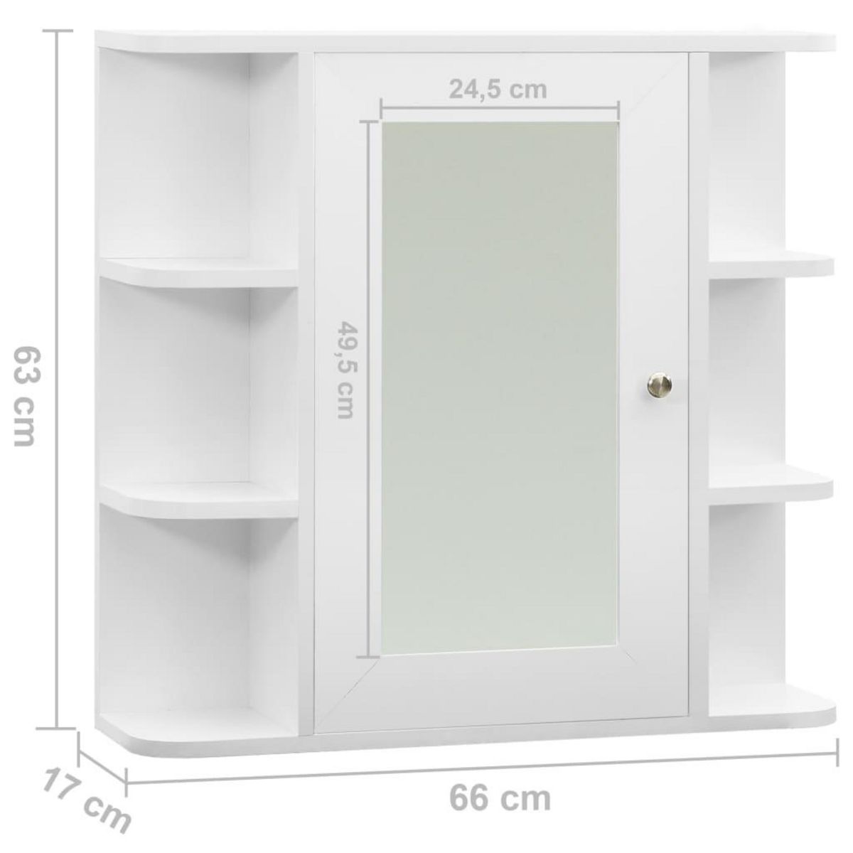 VIDAXL Armoire a miroir de salle de bain Blanc 66x17x63 cm MDF