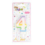 Voir la diapositive 2 : Paris Prix Bougie d'Anniversaire  Chiffre 4  7cm Multicolore