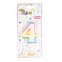 Voir la diapositive 2 : Paris Prix Bougie d'Anniversaire  Chiffre 4  7cm Multicolore