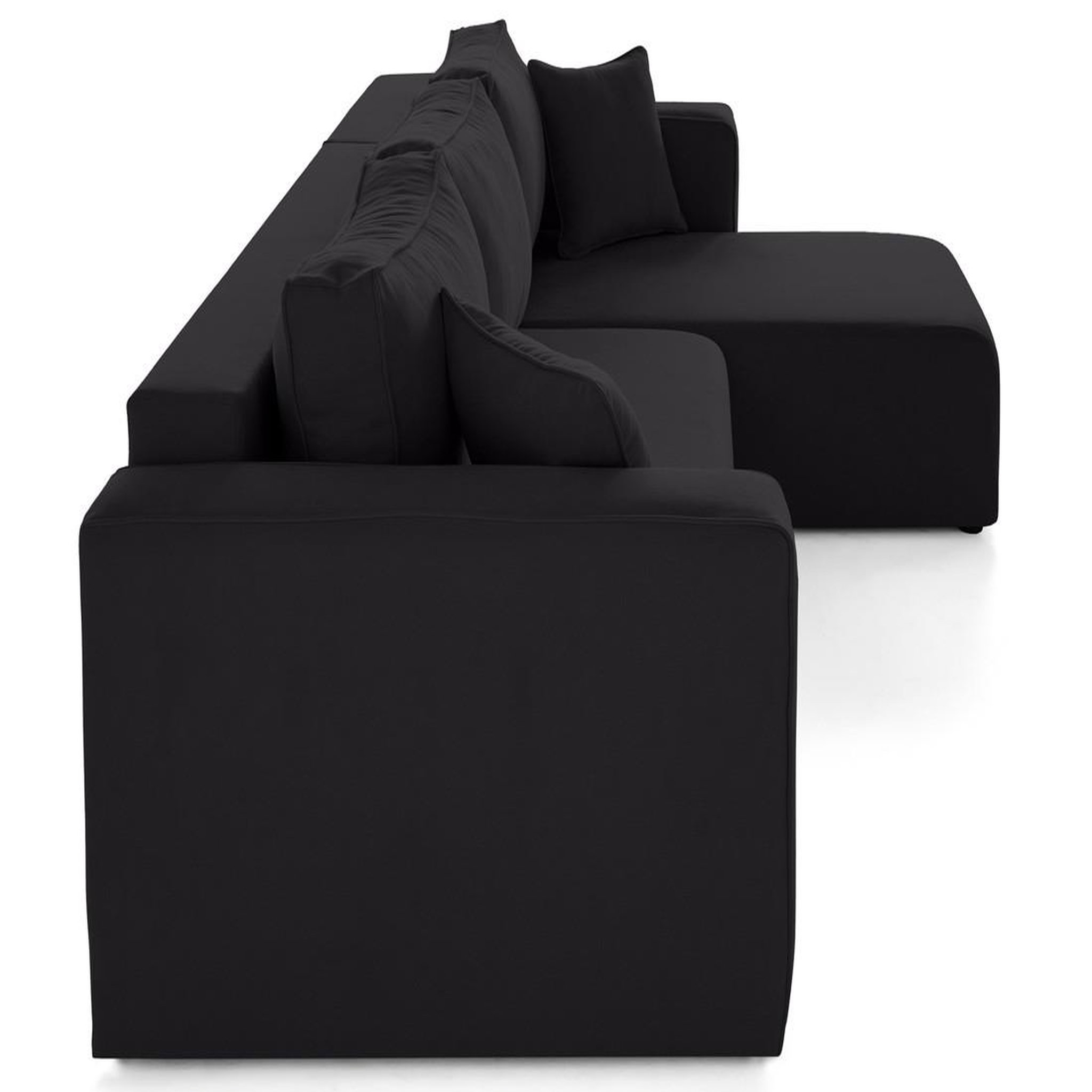 Voir la diapositive 4 : BEST MOBILIER Topaze - canapé d'angle déhoussable réversible 4 places en tissu