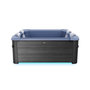 Voir la diapositive 5 : MSpa Spa rigide 6 places hydromassages. 4 coussins + bâche incluse. OSLO SAPPHIRE. L 160 x P 160 x H 65 cm. gris et bleu sapphire