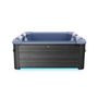 Voir la diapositive 5 : MSpa Spa rigide 6 places hydromassages. 4 coussins + bâche incluse. OSLO SAPPHIRE. L 160 x P 160 x H 65 cm. gris et bleu sapphire