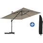 Voir la diapositive 1 : Habitat et Jardin Parasol jardin déporté en aluminium  Sky 4  - 3 x 4 m - Taupe - Avec Housse de protection
