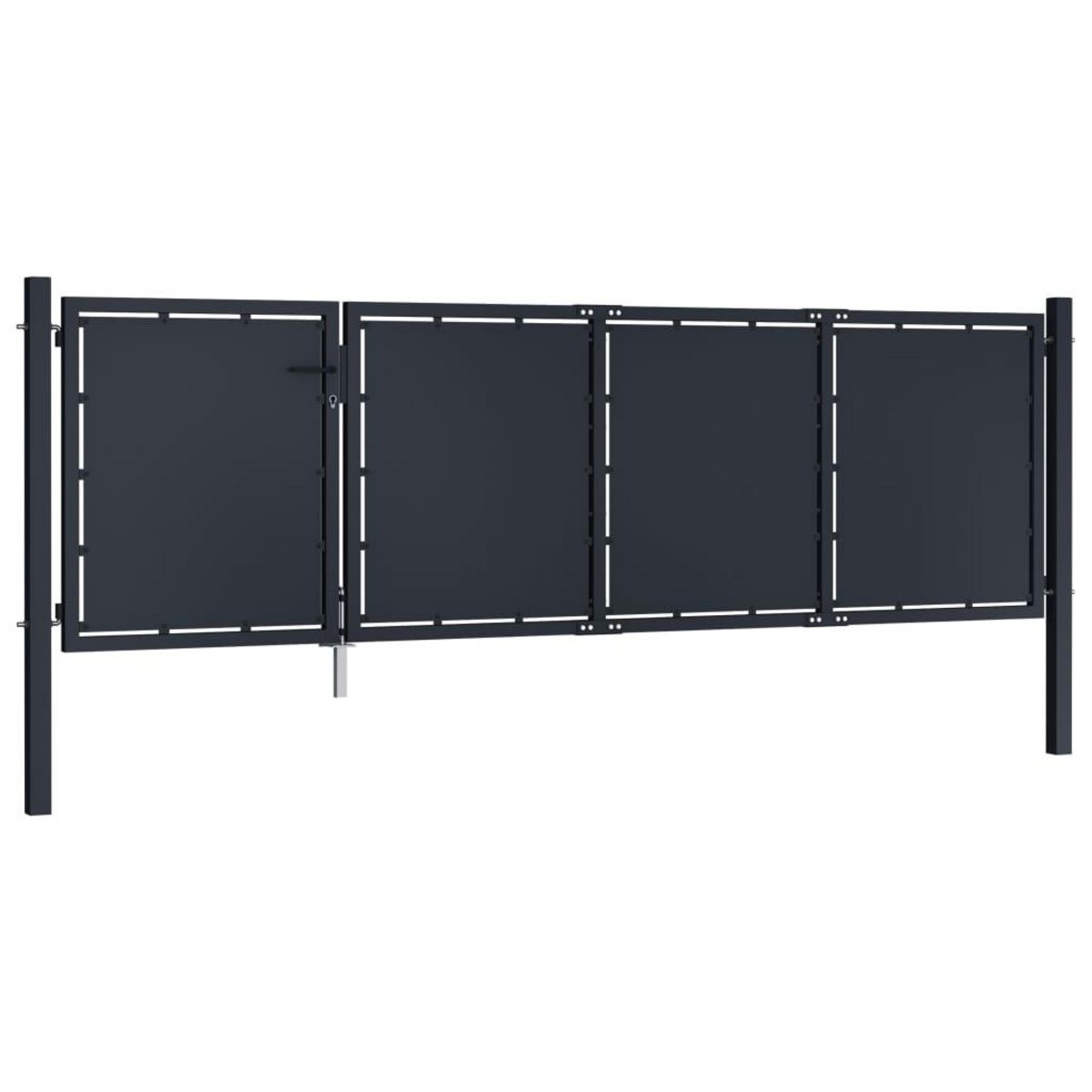 VIDAXL Portail de jardin Acier 350 x 75 cm Anthracite