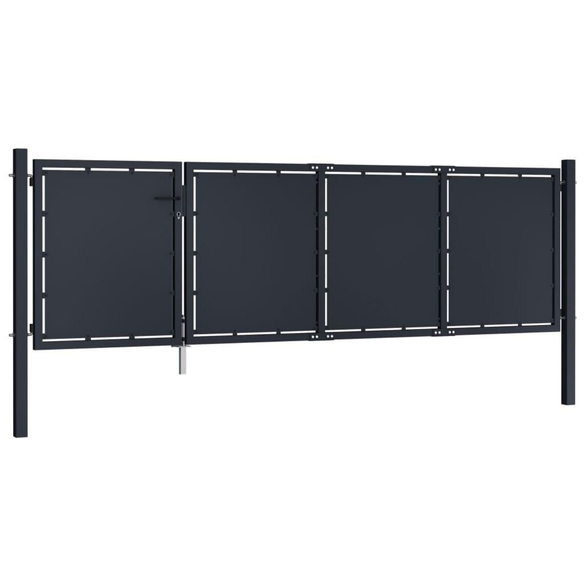 VIDAXL Portail de jardin Acier 350 x 75 cm Anthracite