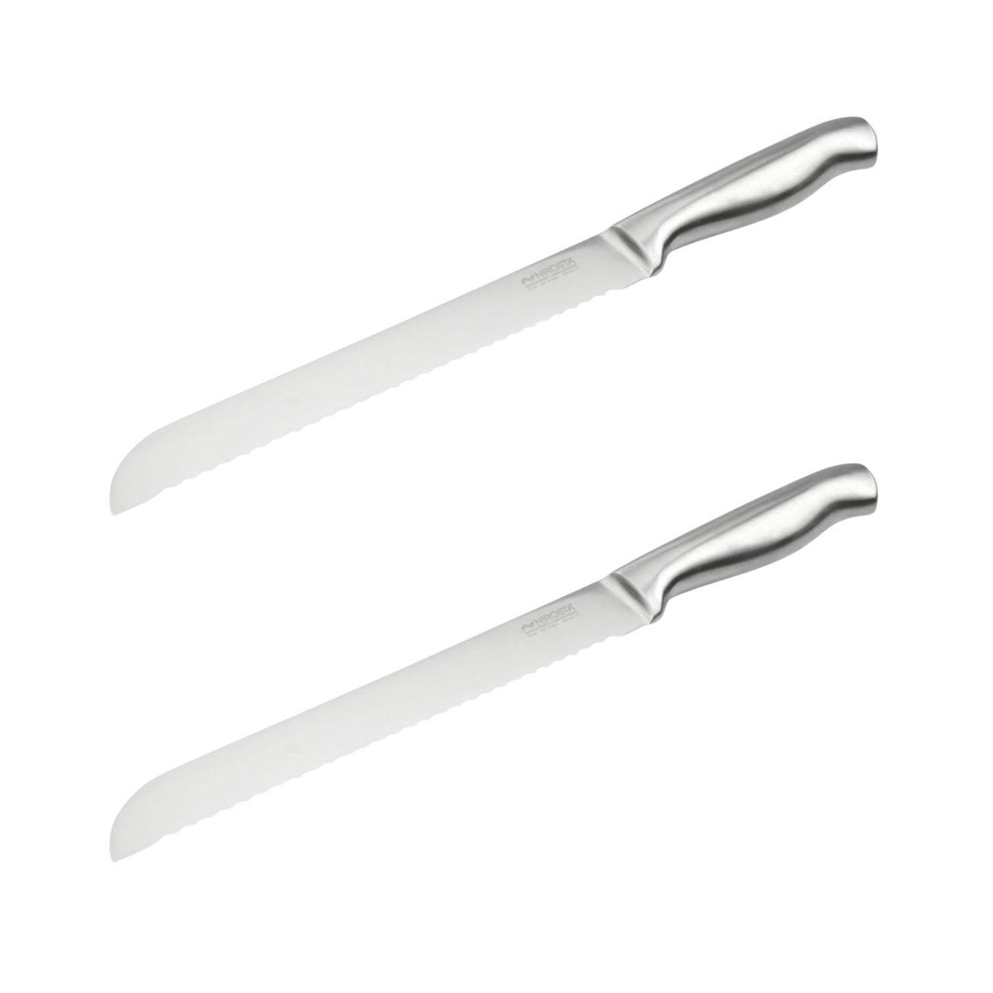 NIROSTA Couteau à pain inox professionnel set de 2, 33,5 x 3 x 2 cm acier inoxydable nirosta star