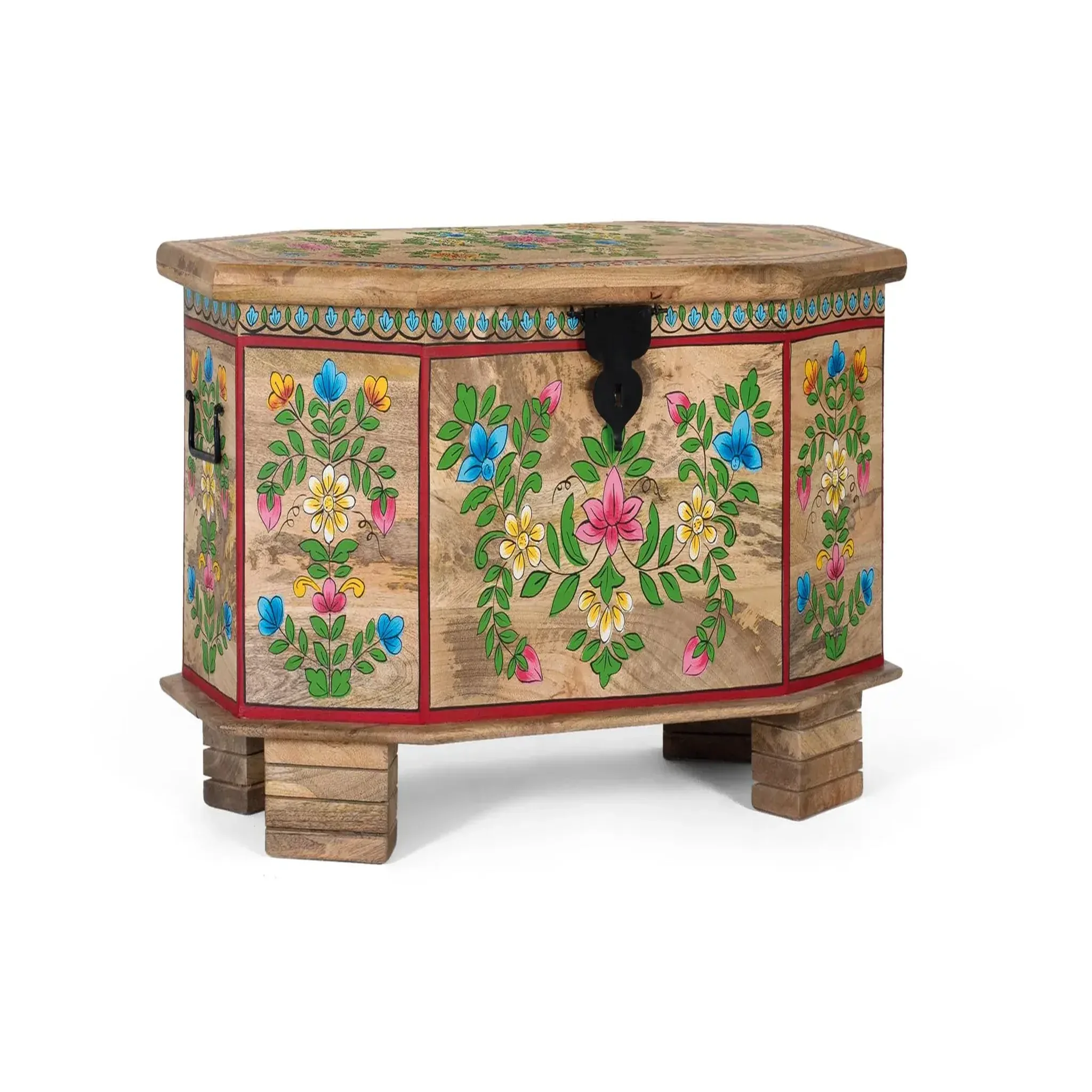 Voir la diapositive 2 : GINER Y COLOMER SL Coffre en bois de manguier 95 cm style vintage artisanal