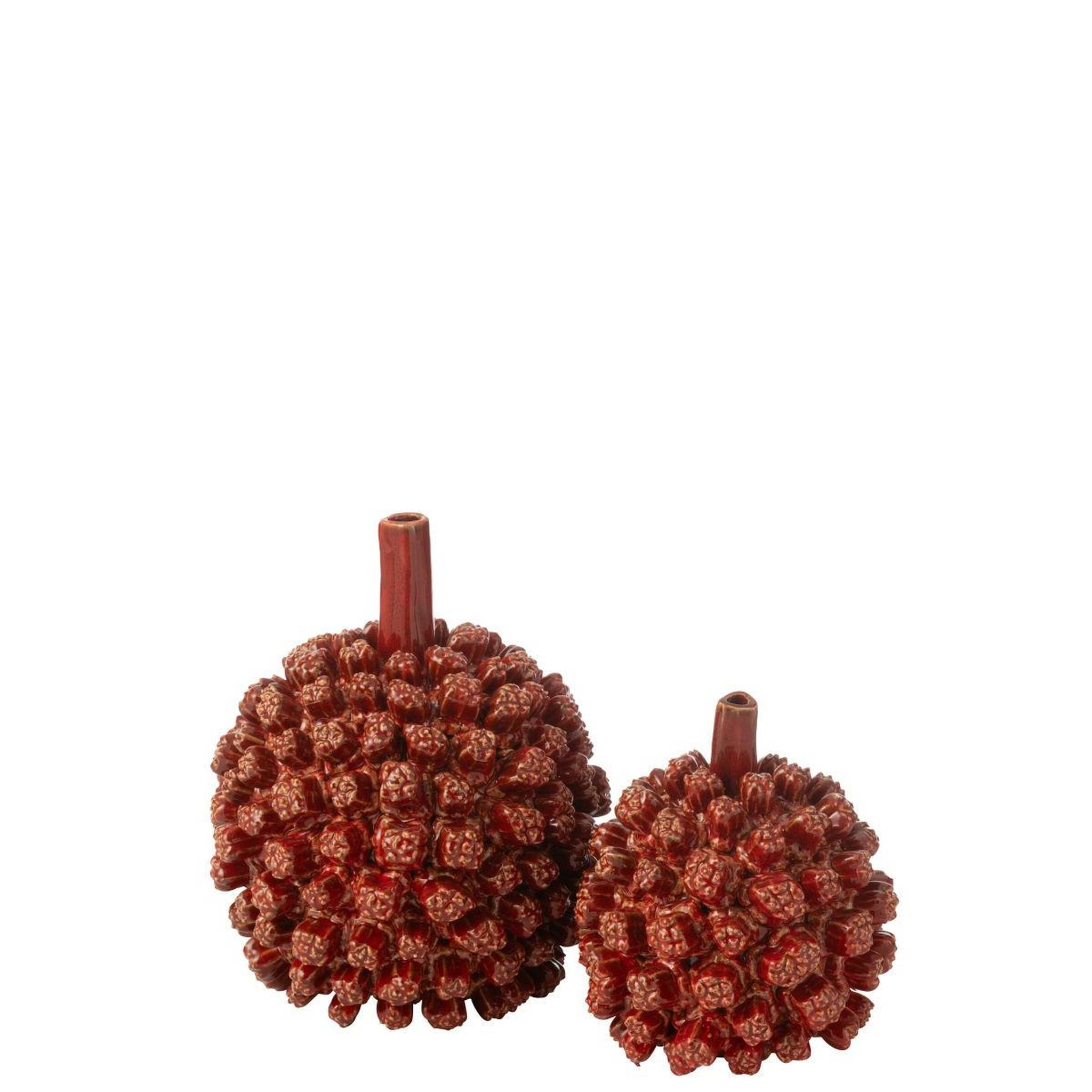 Voir la diapositive 2 : J-LINE Vase déco en grès  saki  30cm rouge