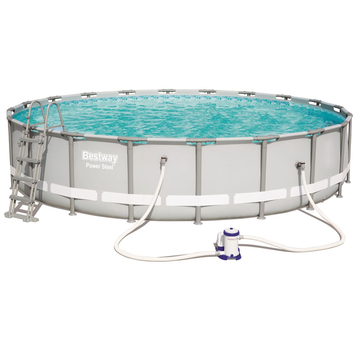 BESTWAY Kit Piscine tubulaire ronde Power Steel Frame Pools 6,10x1,22m