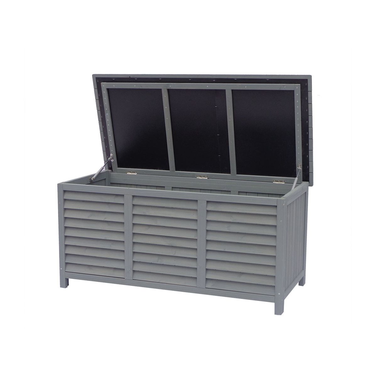 Habitat et Jardin Coffre de jardin en bois  Macao  - 130 x 64 x 60 cm - Anthracite