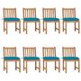Voir la diapositive 1 : VIDAXL Chaises de jardin lot de 8 avec coussins Bois de teck massif