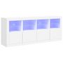 Voir la diapositive 2 : VIDAXL Buffet avec lumieres LED blanc 163x37x67 cm