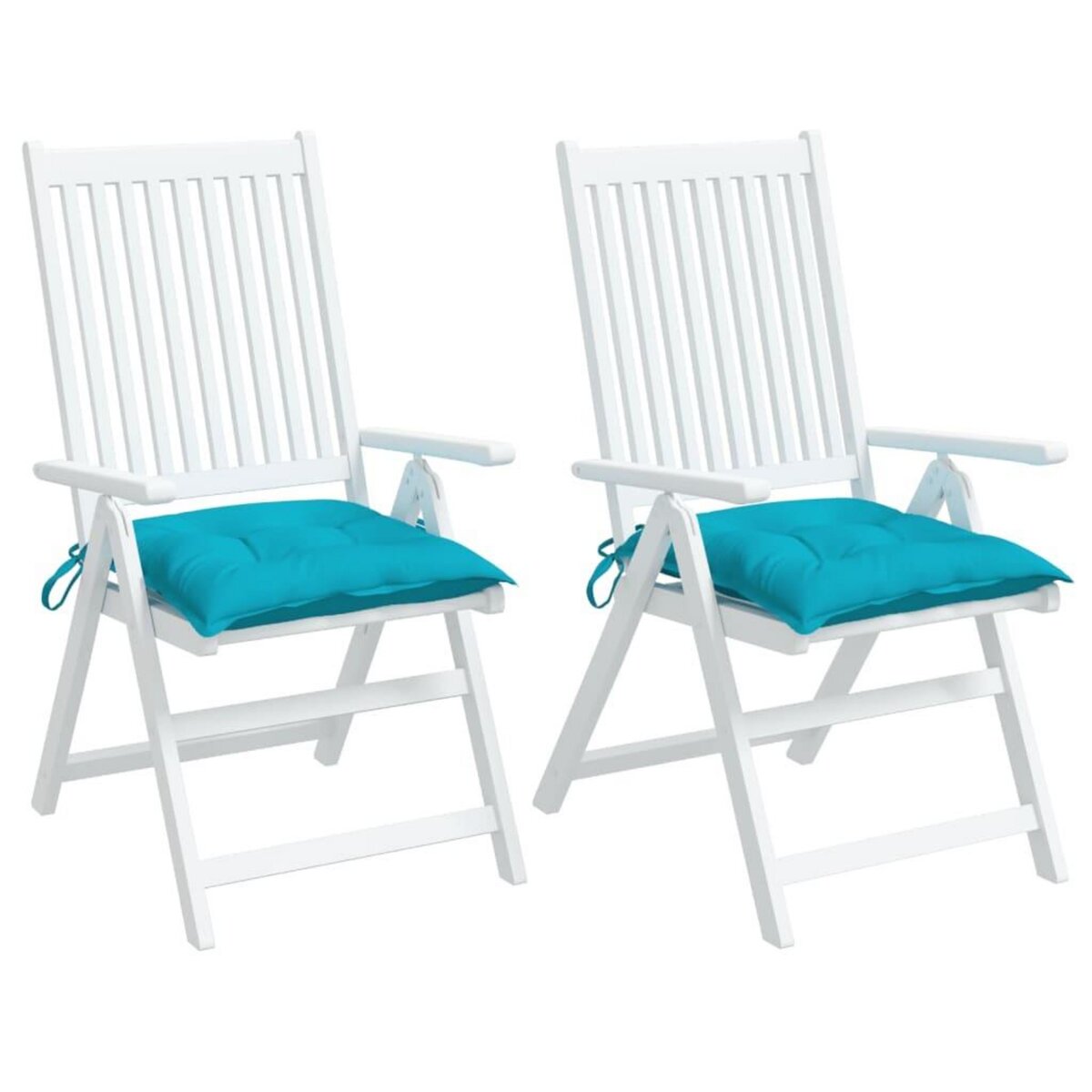 VIDAXL Coussins de chaise lot de 2 turquoise 40x40x7 cm tissu