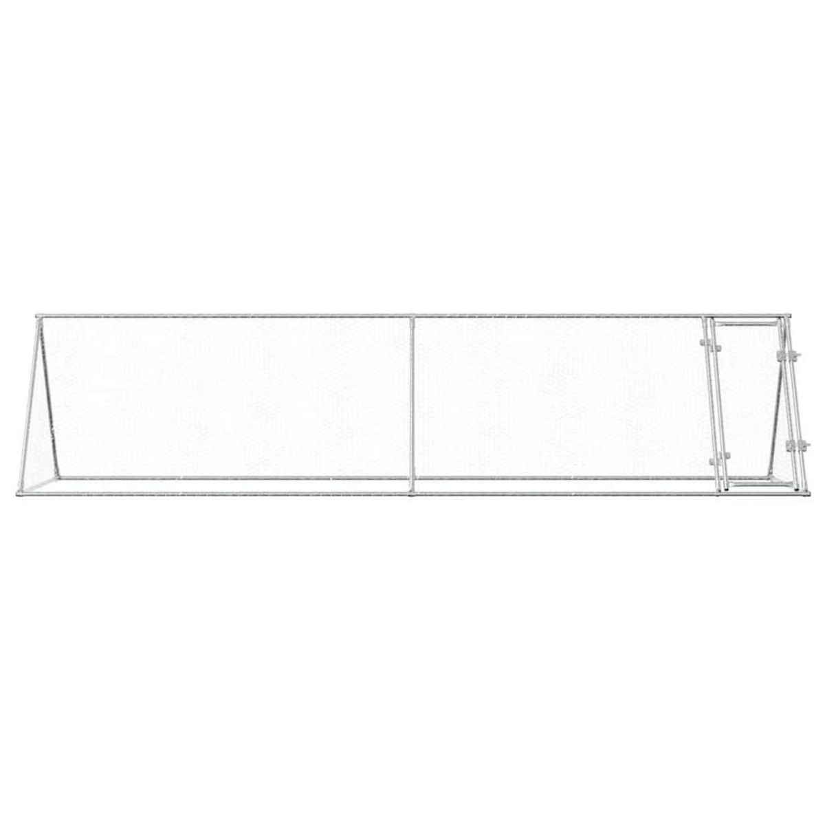 VIDAXL Cage pour poules argente 400x105x91 cm acier galvanise