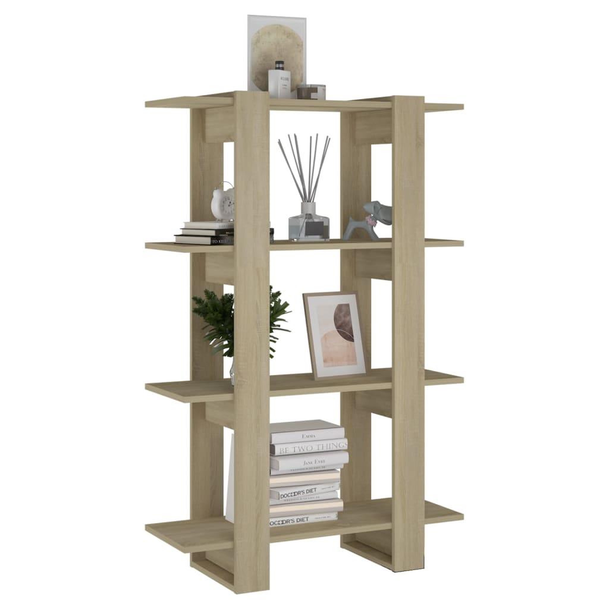 Voir la diapositive 4 : VIDAXL Bibliotheque/Separateur de piece Chene Sonoma 80x30x123,5 cm