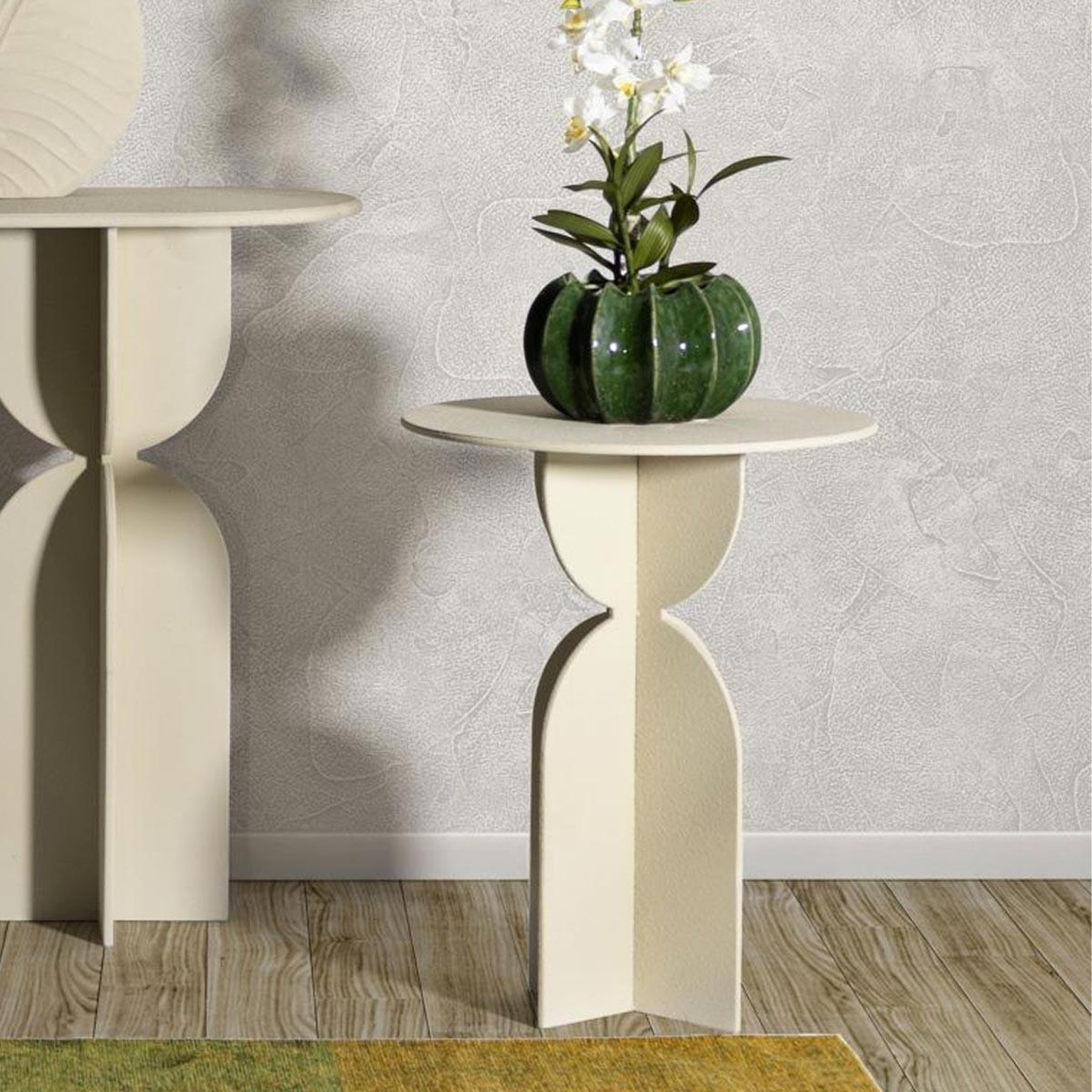 Voir la diapositive 6 : Paris Prix Table d'appoint design  dune  58cm crème