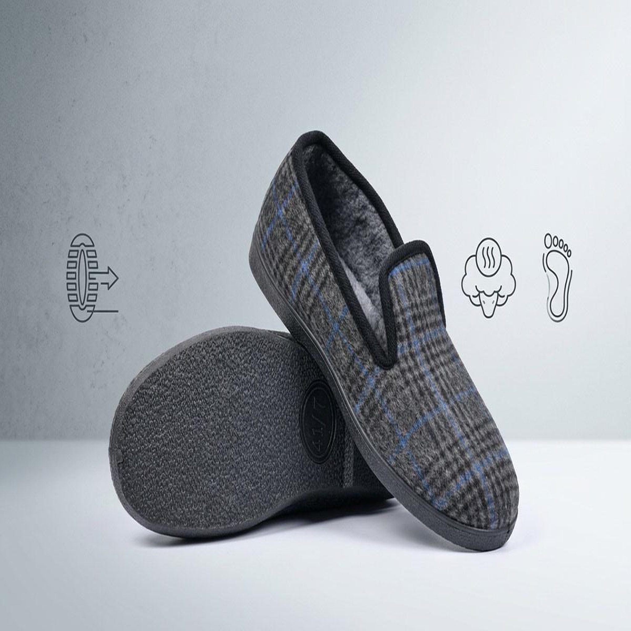 Voir la diapositive 5 : OZABI OZABI Pantoufles Homme Charentaises Chaudes Antidérapantes