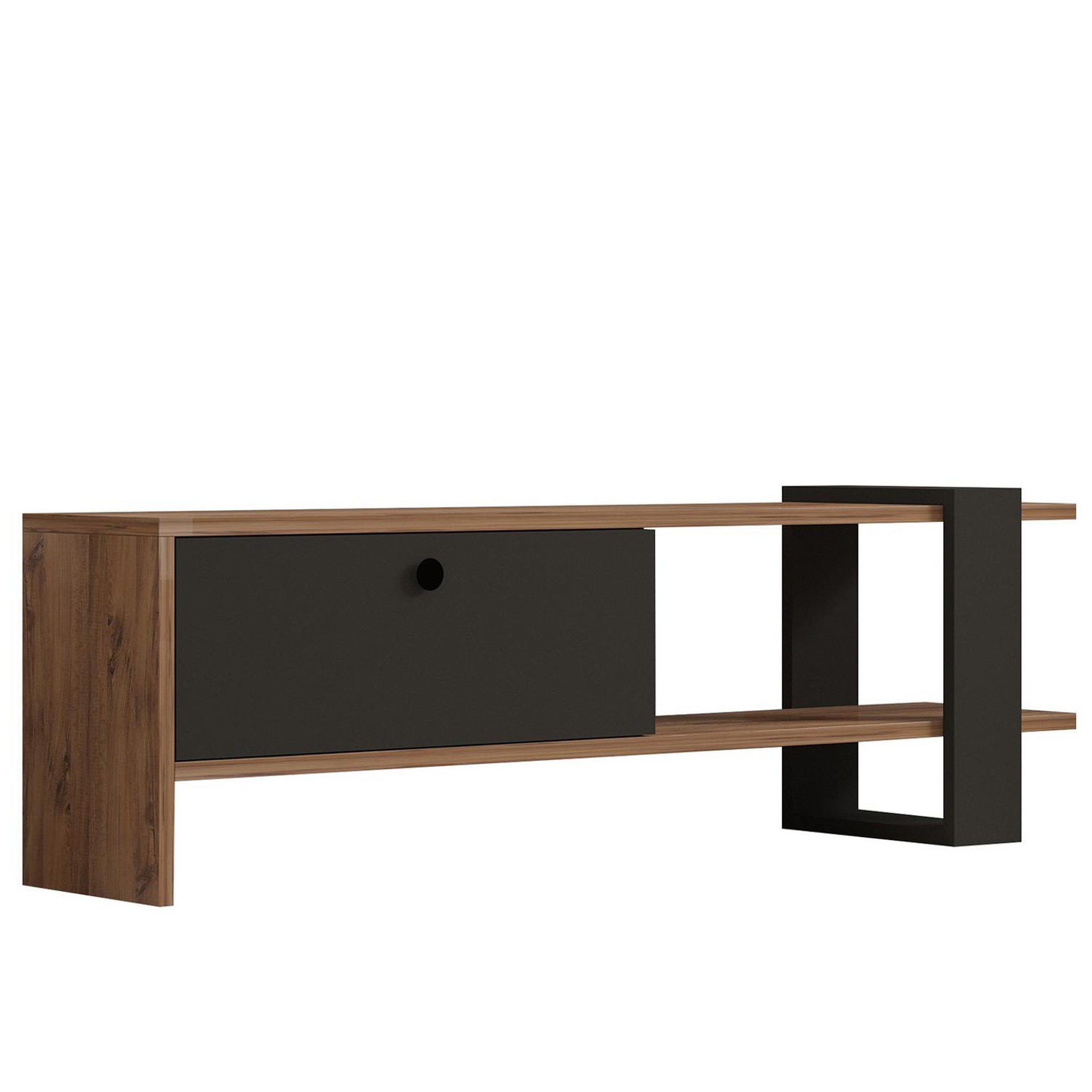 Habitat et Jardin Meuble tv en bois  ova  - 120 x 25 x 36 cm - chêneanthracite