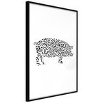 Paris Prix Affiche Murale Encadrée  Curly Pig. Coloris disponibles : Jaune, Noir