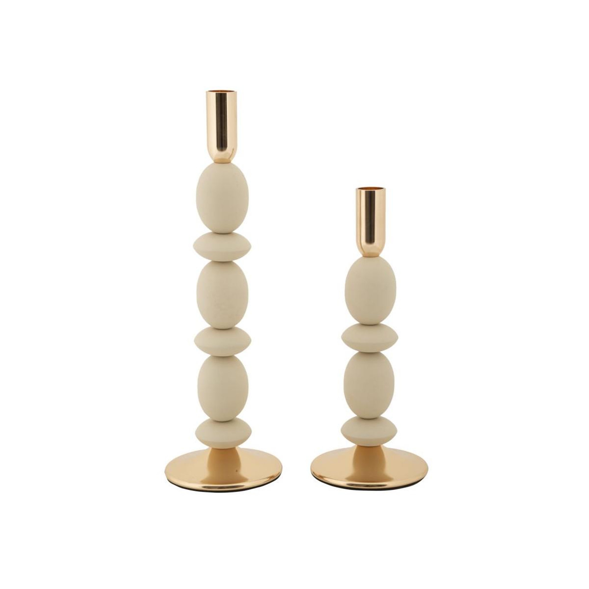 Paris Prix Lot de 2 chandeliers  shuttle  33cm crème & or