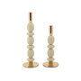 Voir la diapositive 1 : Paris Prix Lot de 2 Chandeliers  Shuttle  33cm Crème & Or