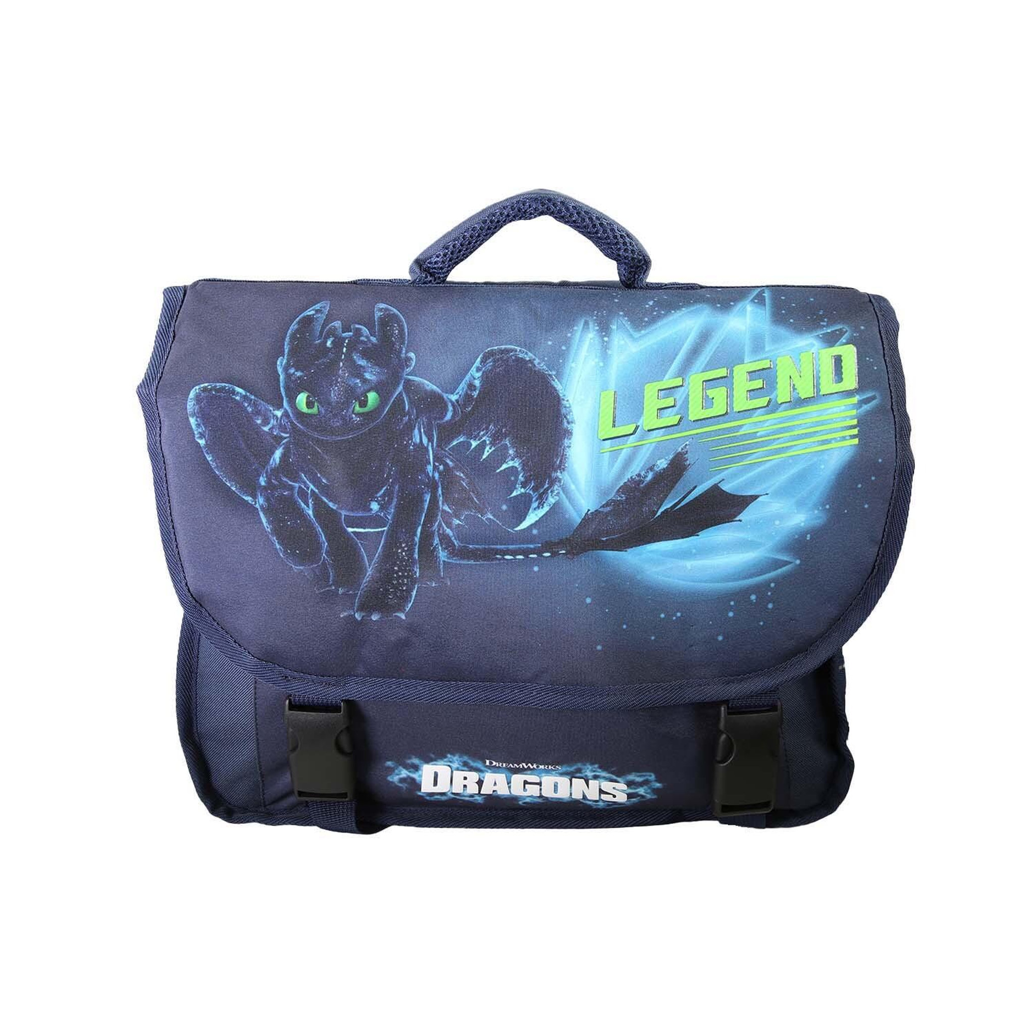 Bagtrotter Dragons - Cartable Scolaire 38 cm - Garçon - Bleu - 2 Compartiments