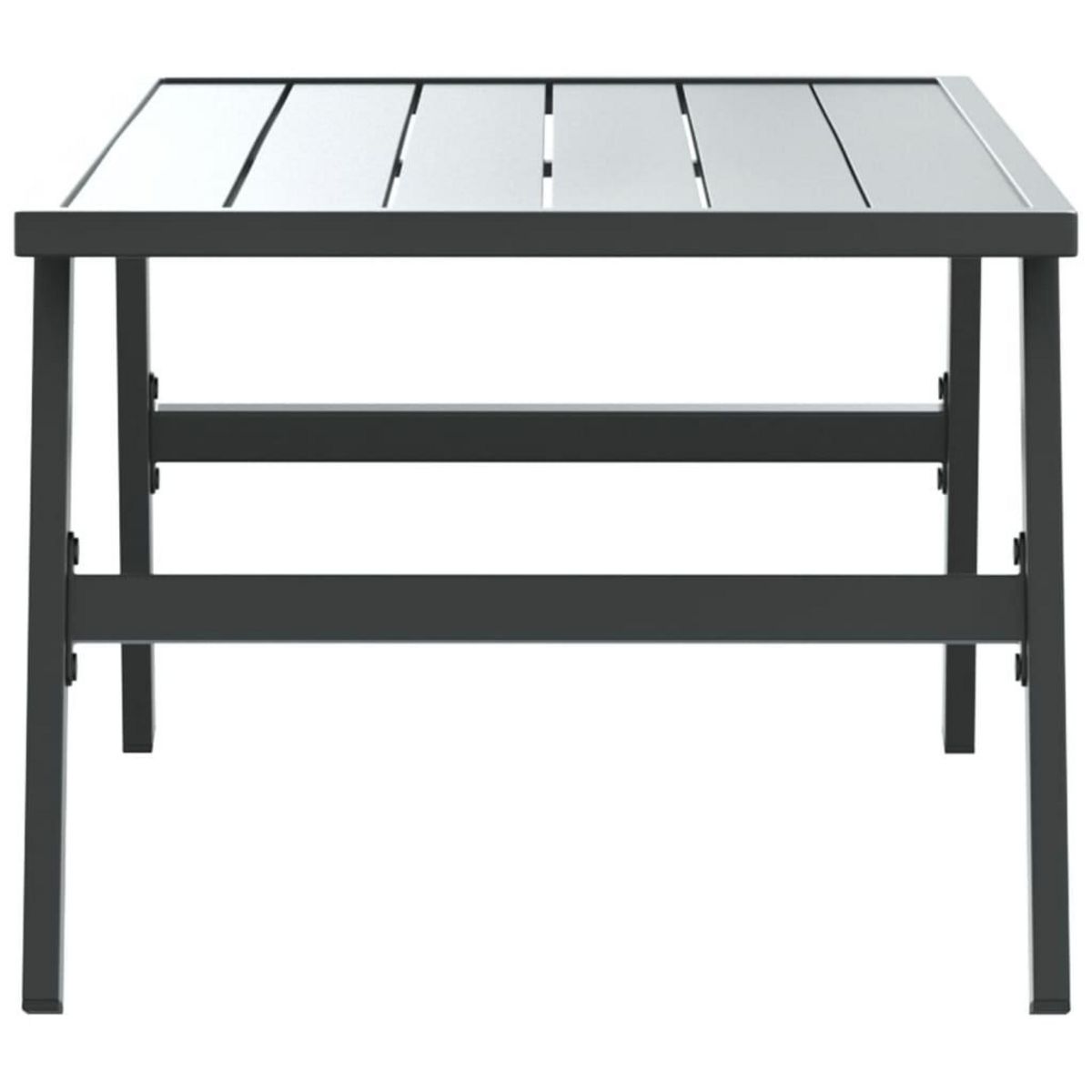 VIDAXL Table basse de jardin noir 90x45x35 cm acier enduit de poudre