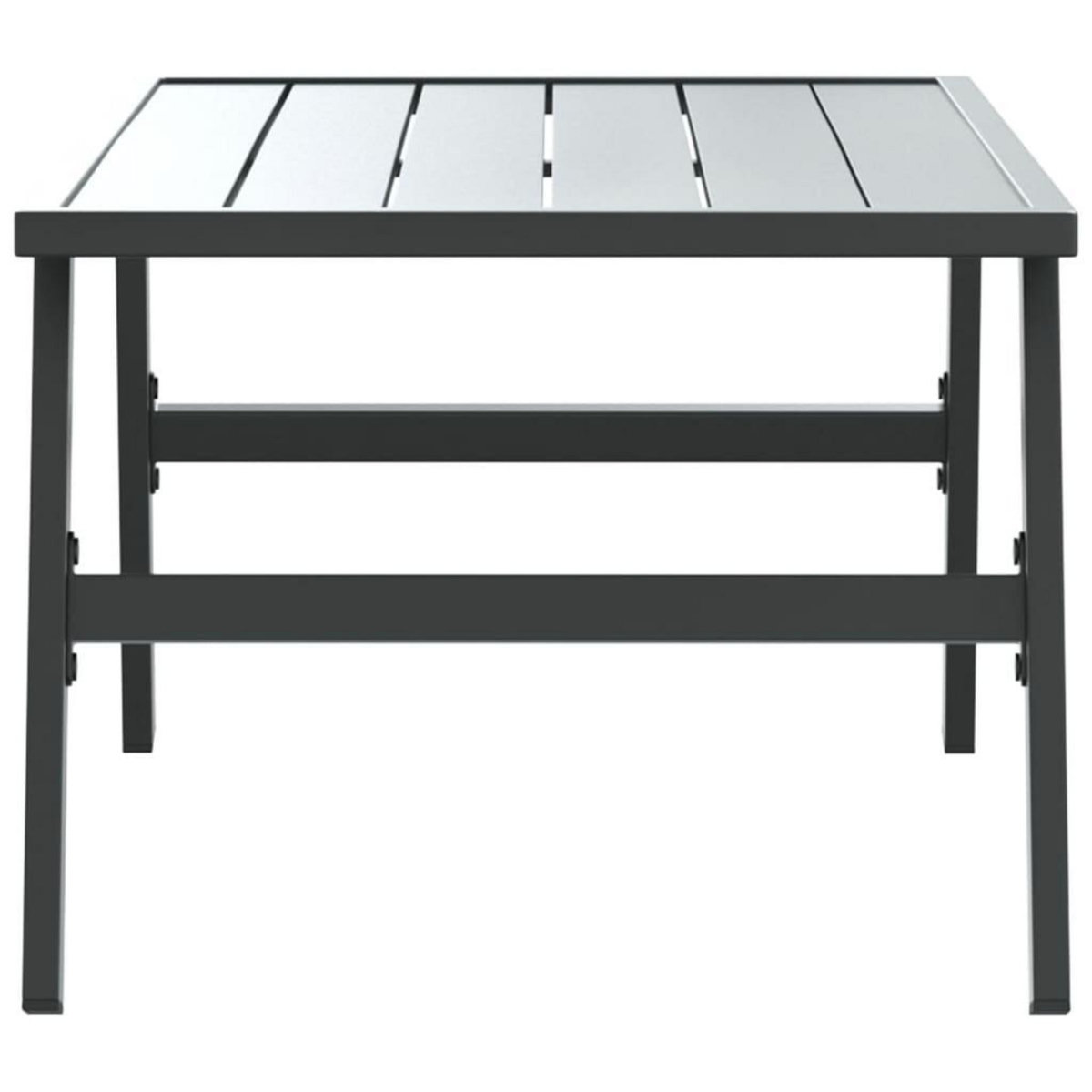 VIDAXL Table basse de jardin noir 90x45x35 cm acier enduit de poudre