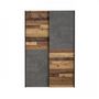 Voir la diapositive 2 : MARKET24 Armoire 2 portes coulissantes multifonction - Panneaux de particules - Bois et béton gris - L 120 x P 41,6 x H 190,5 cm - OZZUL