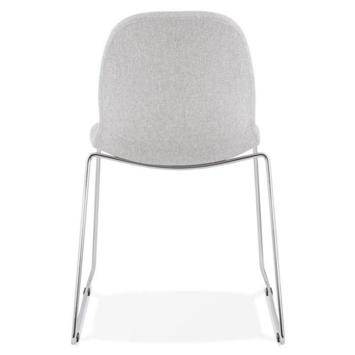 Paris Prix Chaise Design en Tissu  Sluna  85cm Gris & Chromé