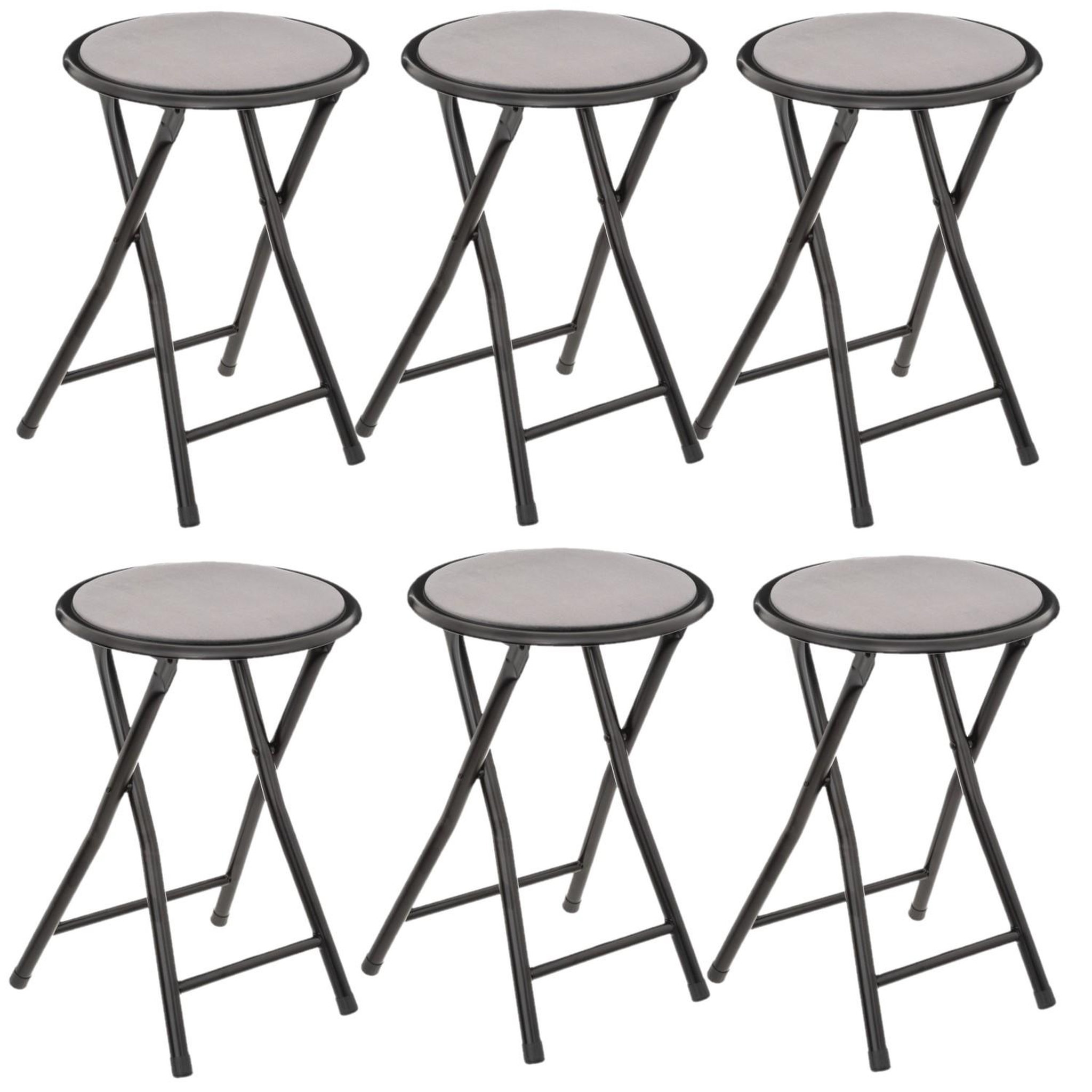 Voir la diapositive 1 : TOILINUX Lot de 6 Tabourets pliants avec effet velours