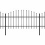 Voir la diapositive 2 : VIDAXL Cloture de jardin avec dessus en forme de lance en acier 537 x 125 cm Noir