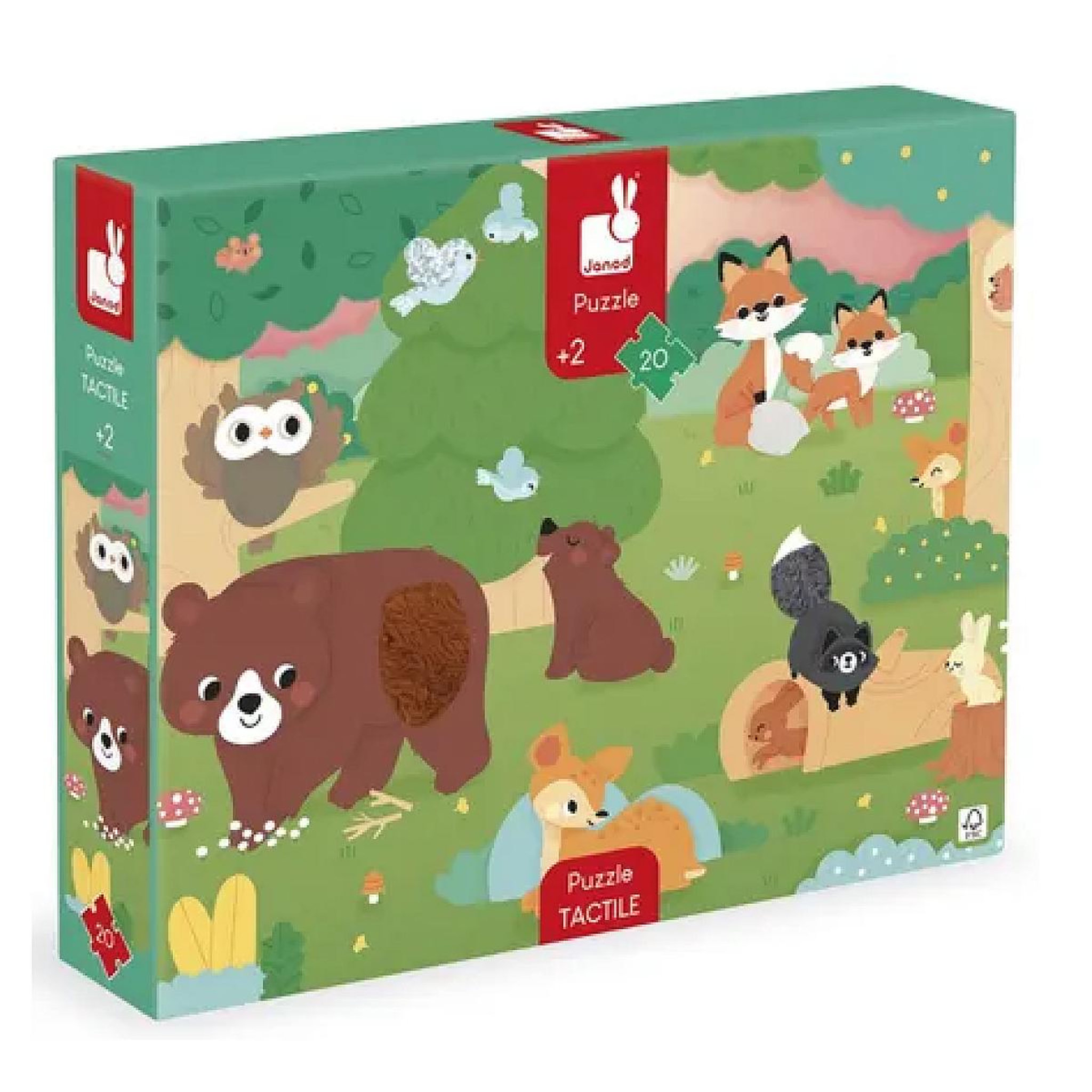JANOD Puzzle Tactile 20 Pieces - Foret