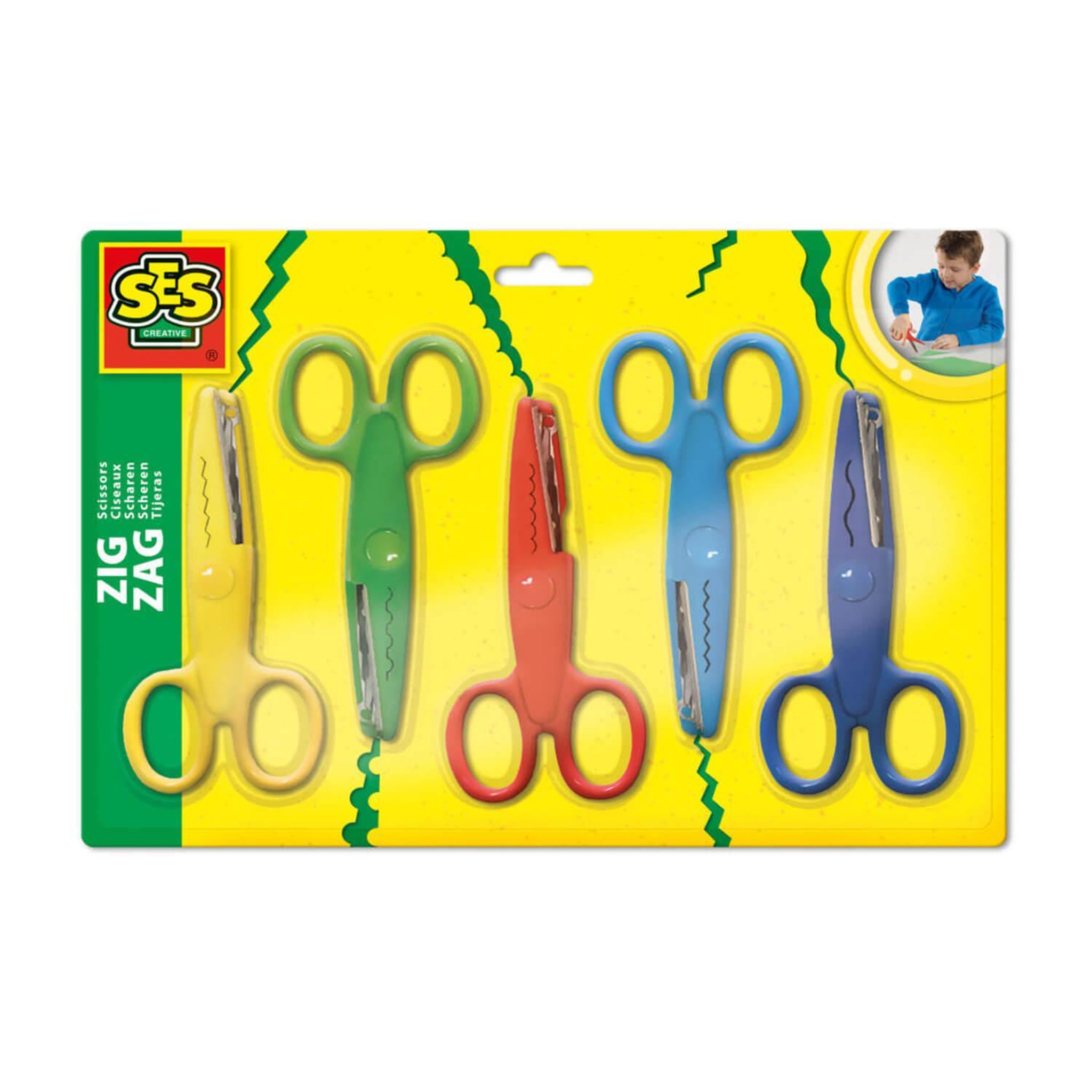 SES Creative Set de 5 Ciseaux zigzag