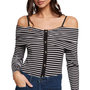 Voir la diapositive 1 : MORGAN T Shirt Manches Longues Noire/Blanche Femme Morgan TROPEZ
