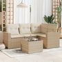 Voir la diapositive 1 : VIDAXL Salon de jardin avec coussins 5 pcs beige resine tressee