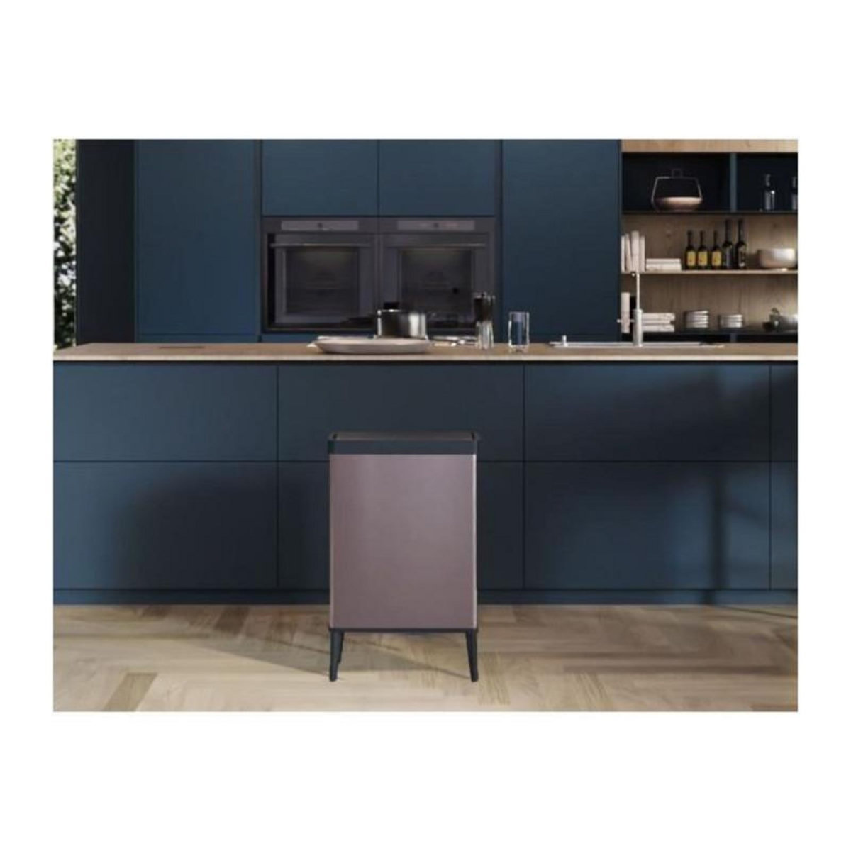 CURVER Poubelle sur pieds - VERTO - CURVER - Ouverture touch - 54 L - Rose perle