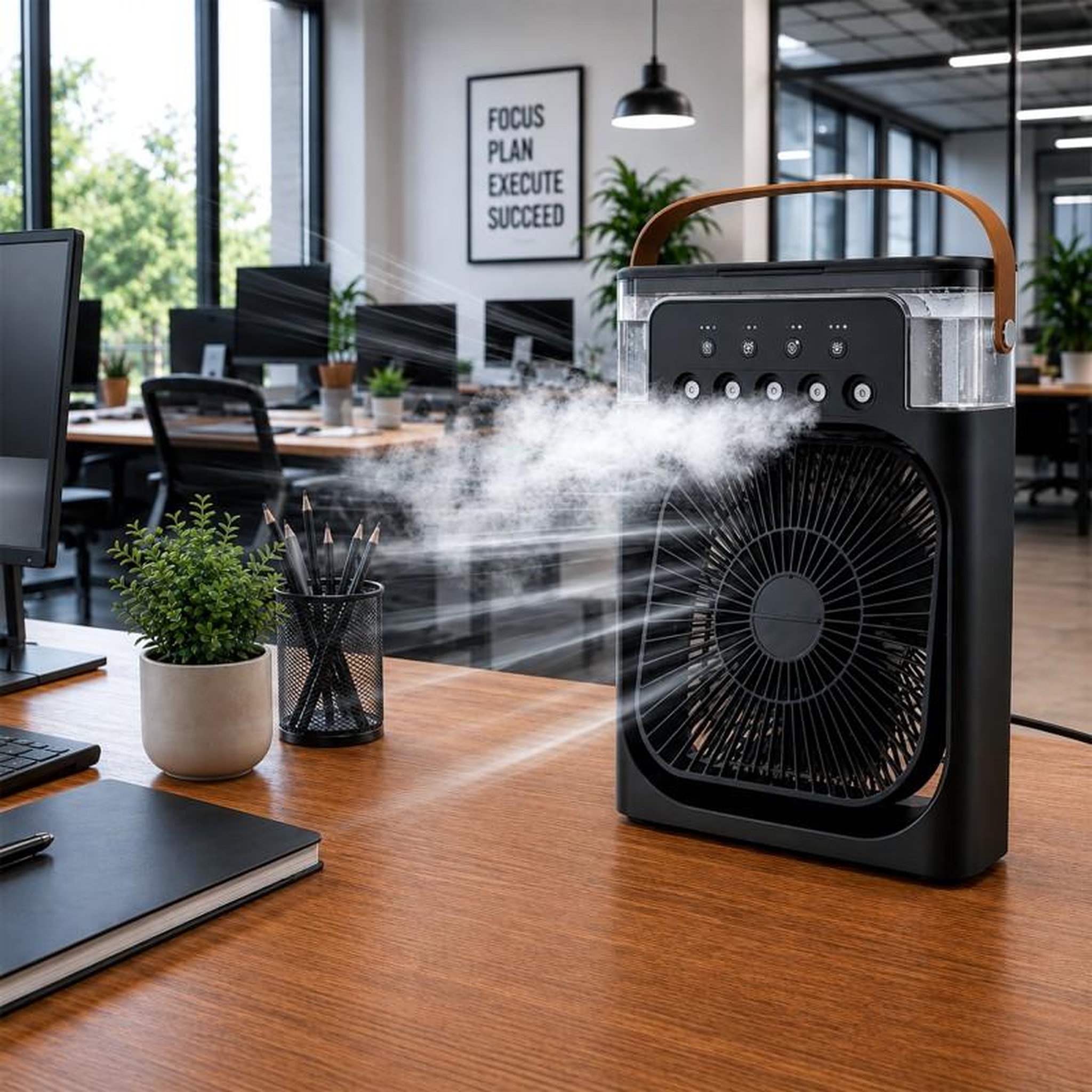 Voir la diapositive 4 : Ventilateur Brumisateur De Table – Usb-c Et Led