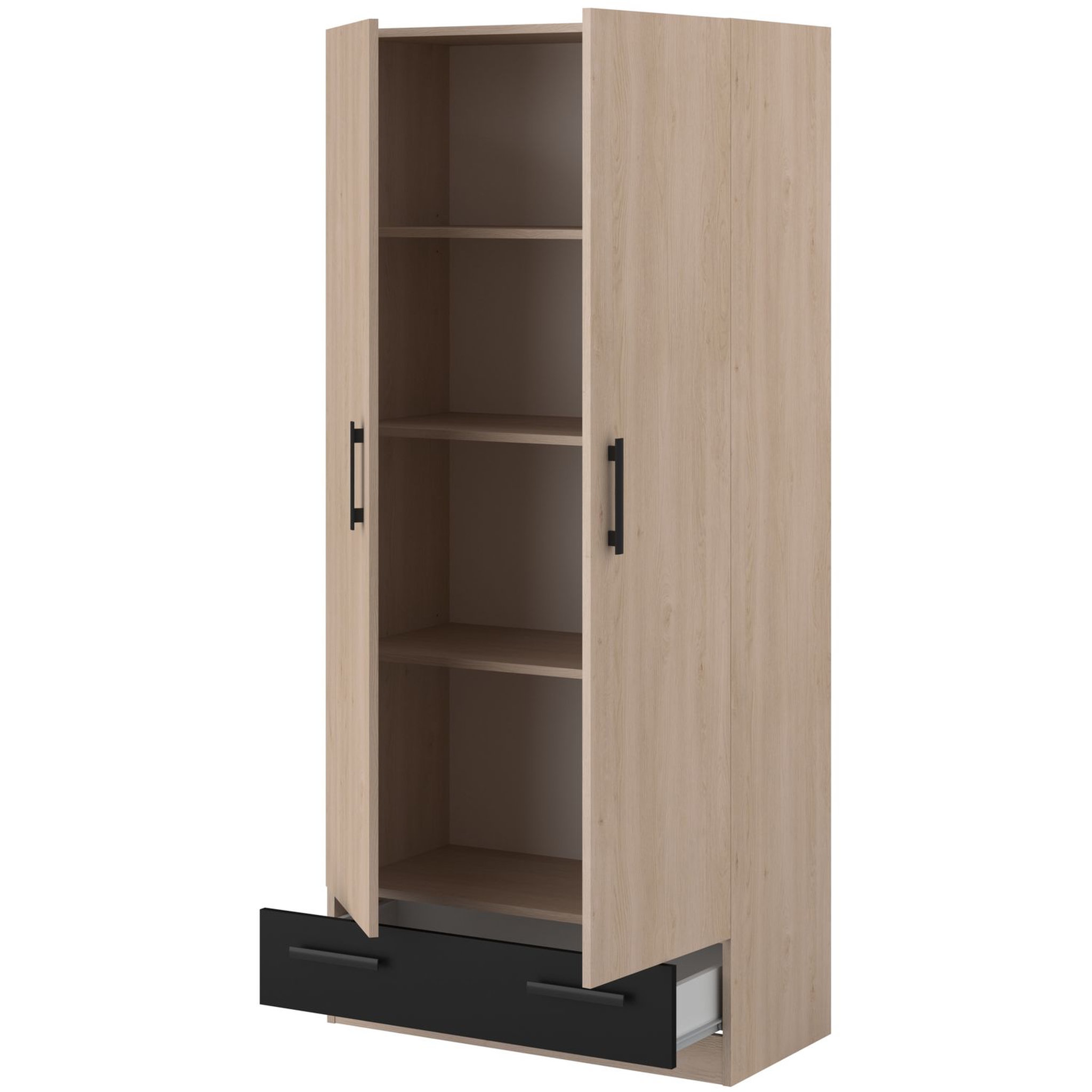 Voir la diapositive 4 : Armoire 2 portes 1 tiroir L78 cm MIA