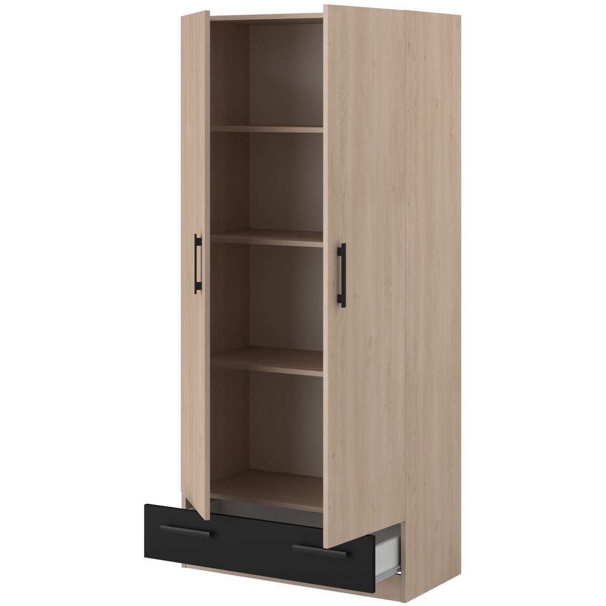 Armoire 2 portes 1 tiroir L78 cm MIA