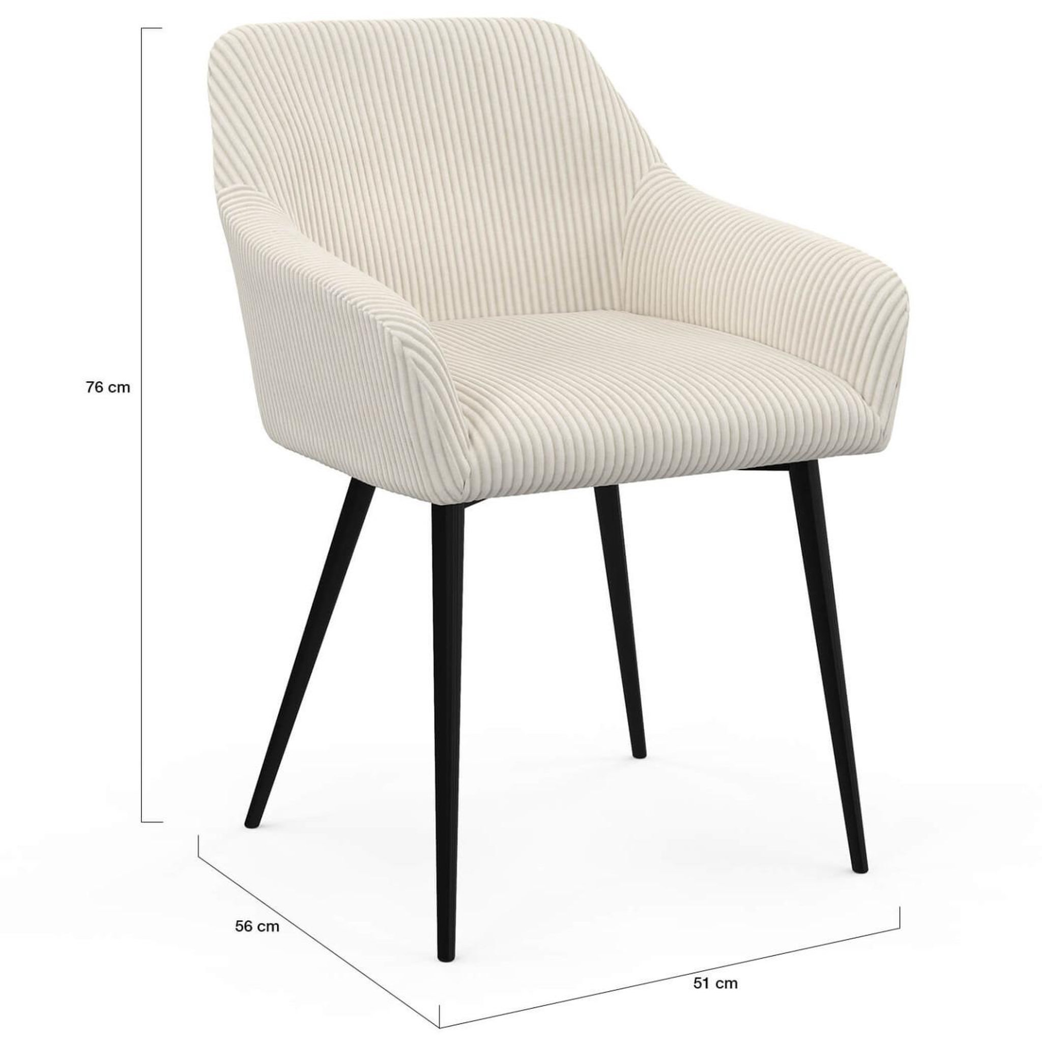 Voir la diapositive 5 : ID MARKET Lot de 2 chaises de salle à manger, fauteuils de table jany en velours côtelé beige