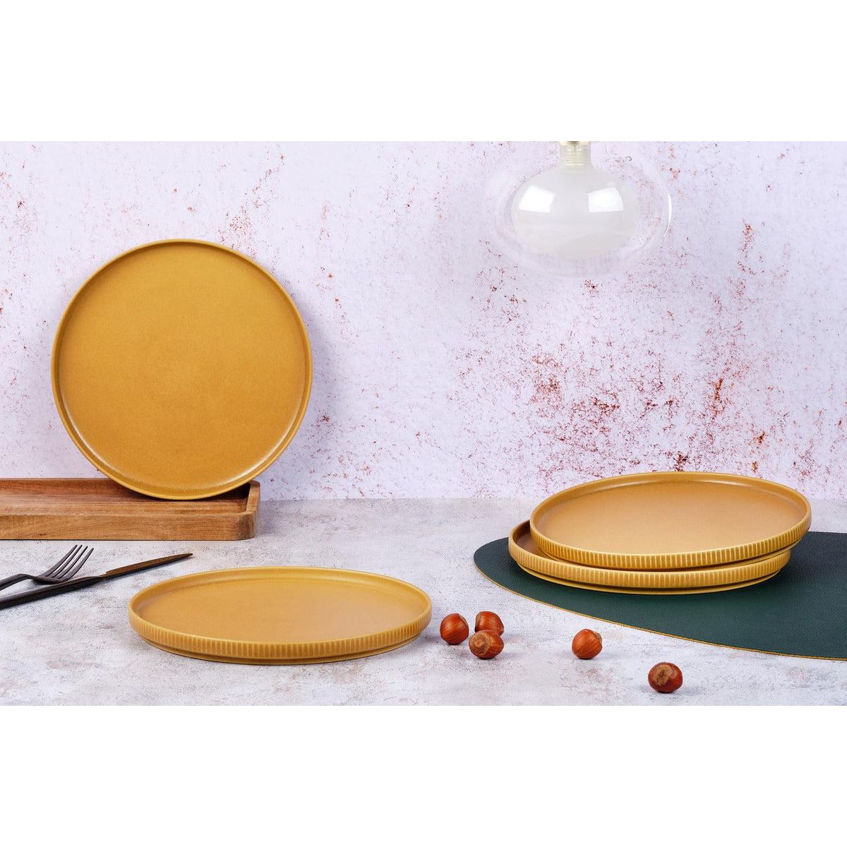 BJORN Assiette SCANDI Ø21,5cm - 4 pièces - Ocre