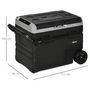 Voir la diapositive 3 : OUTSUNNY Outsunny Glacière électrique 50L portable, réfrigérateur congélateur avec lumière LED intérieure et poignées pliables - dim. 71,1L x 46l x 50,6H cm - noir et gris