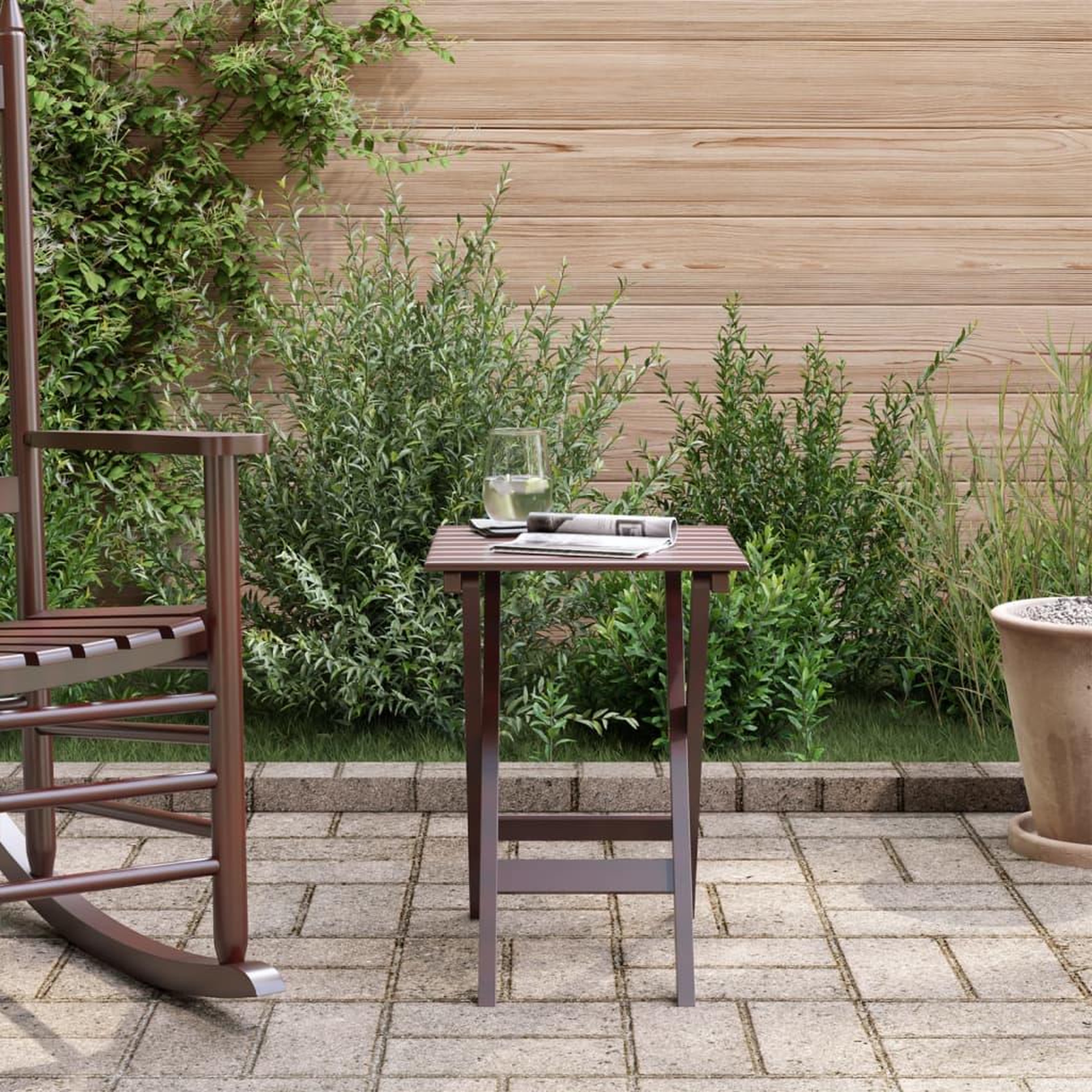 Voir la diapositive 3 : VIDAXL Table d'appoint pliable marron bois de peuplier massif