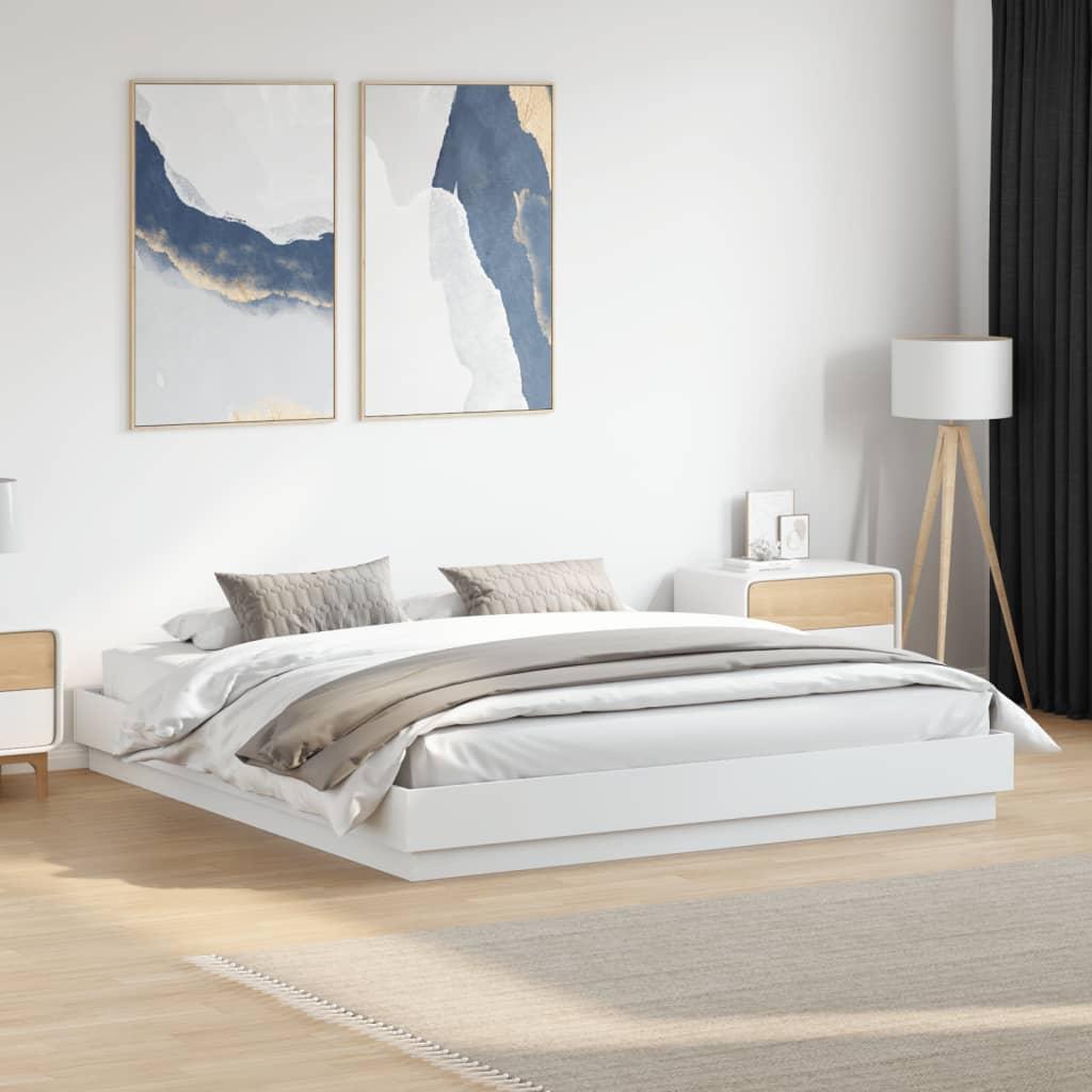 VIDAXL Cadre de lit sans matelas blanc 180x200 cm