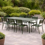 Voir la diapositive 5 : CONCEPT USINE Ensemble table de jardin 160 cm et 6 chaises vert BERGAME