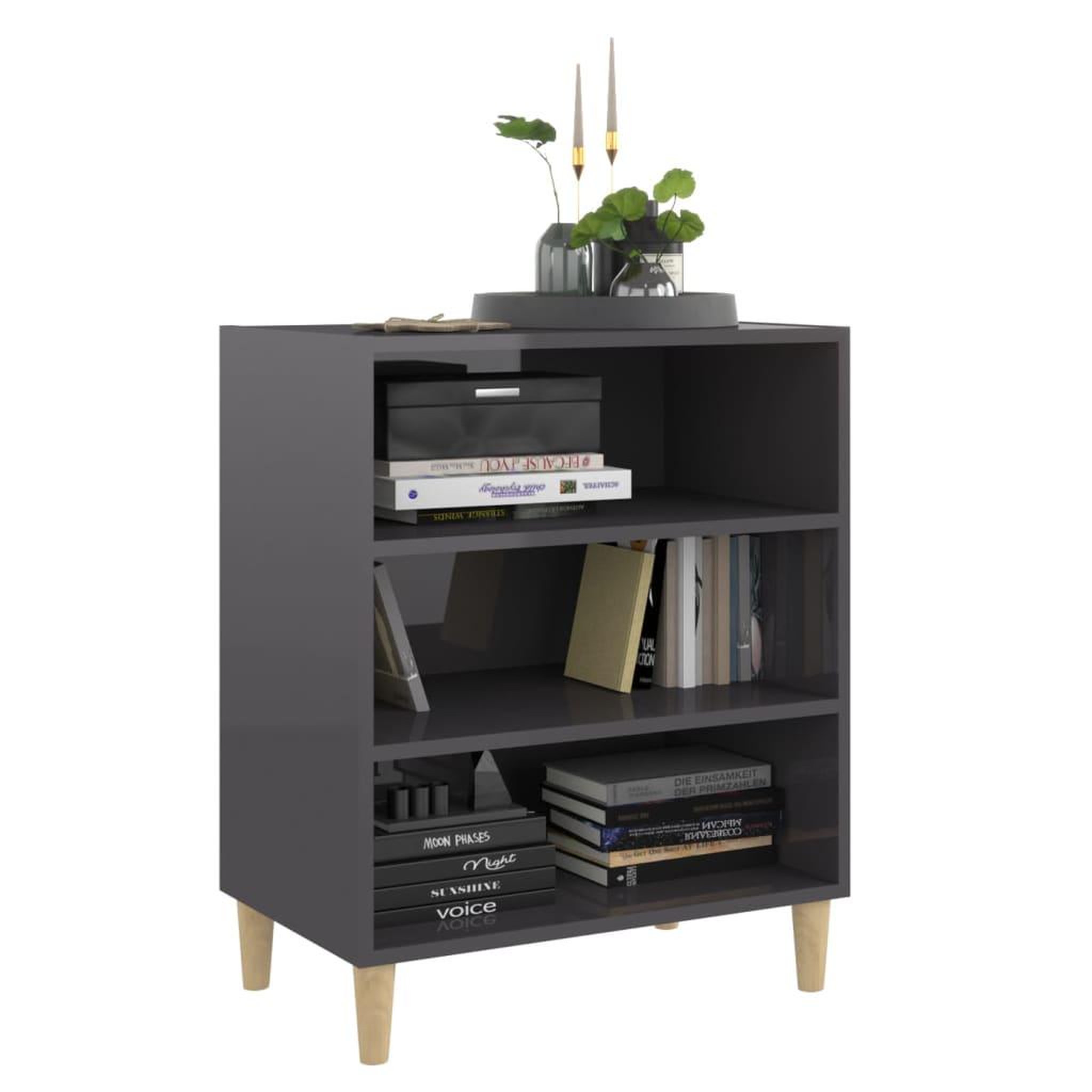 Voir la diapositive 3 : VIDAXL Buffet gris brillant 57x35x70 cm bois d'ingenierie